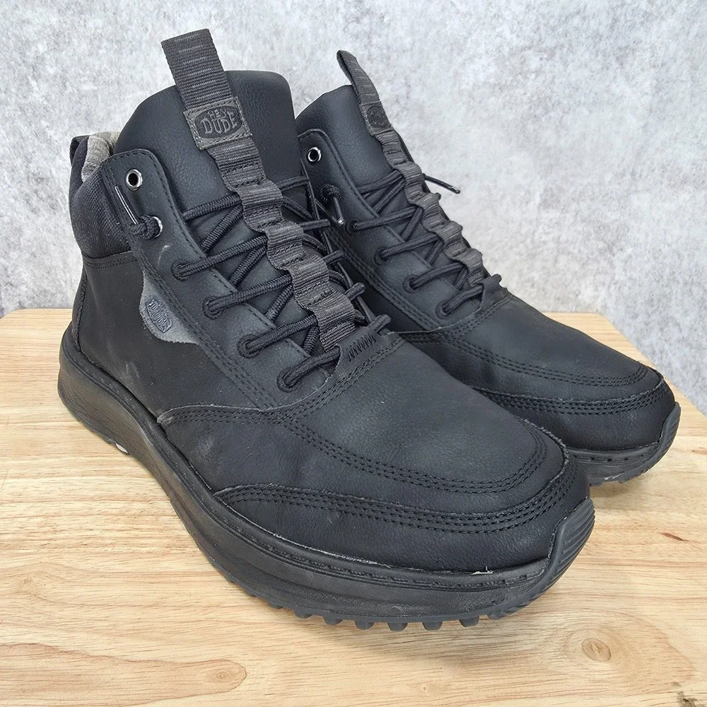 Hey Dude Tahoe Ankle Boots Mens 11 Black Classic Waterproof Sneakers 42059-001
